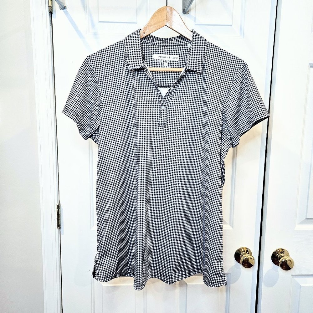 Pebble Beach Dry-Luxe Performance Women's Golf Black & White Checkered Size L